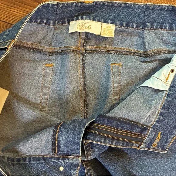 Vintage Style Midnight Velvet Floral Sequins Jeans Size 22W - Picture 10 of 14